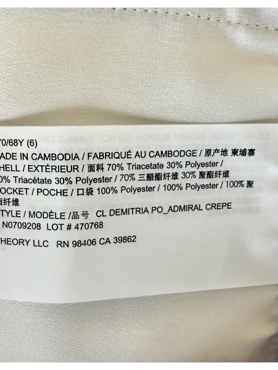 THEORY NWT DEMITRIA GROTTO ADMIRAL CREPE FLARE PANTS. SIZE 6 - Picture 9 of 10